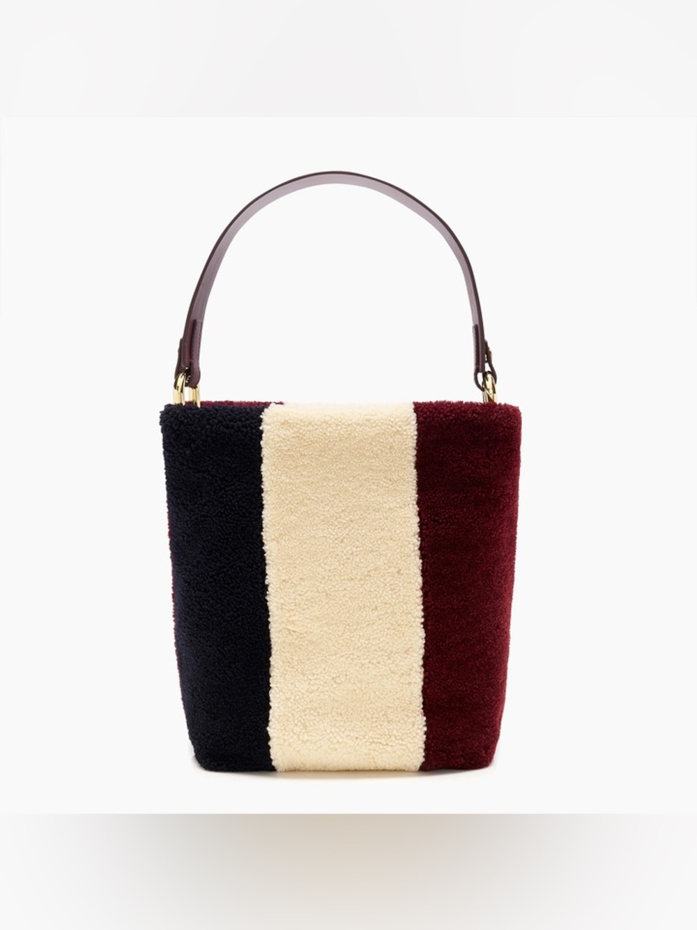 J.Crew Harper Shearling Bag Bag Burgundy, Black & Cream